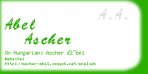 abel ascher business card